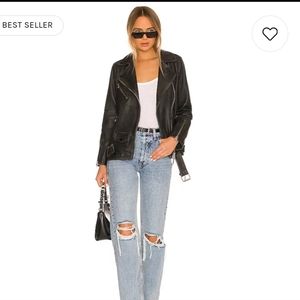 Allsaints Billie Biker Leather jacket in black